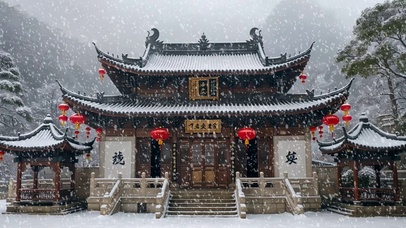 【雪景】寒山古寺