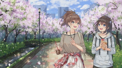 樱花街道相约一起