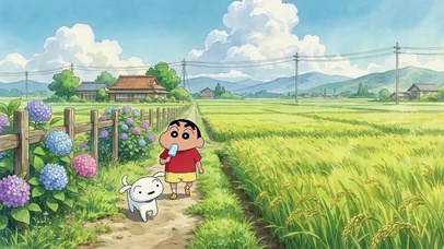 蜡笔小新的乡村夏日漫步