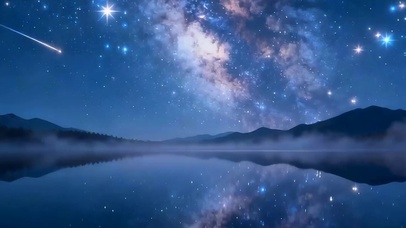 夜景星空带鱼屏