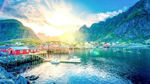 海湾村庄风景