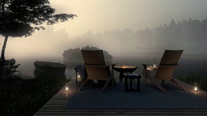 舒适的湖边小憩