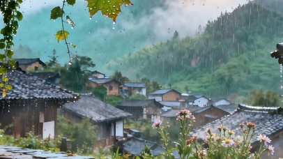 护眼村落绿景双屏