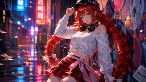 雨夜红发少女
