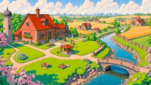 春天乡村小屋