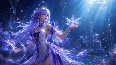 梦幻紫发水晶美少女