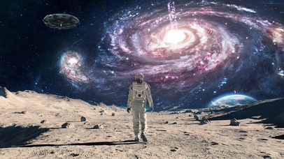 宇航员漫步看银河系