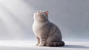 沐浴阳光的小肥猫