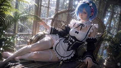 阳光花房蓝发女仆雷姆
