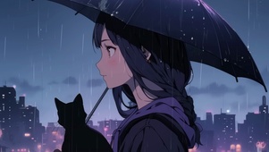 雨夜女孩与黑猫