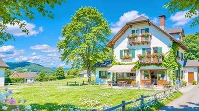 护眼蓝天草地商店