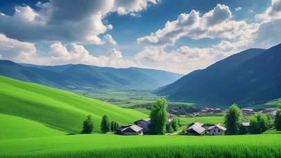 大自然小屋风景