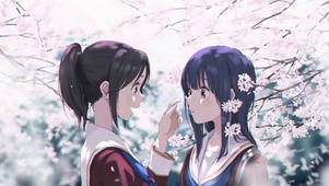 樱花树下的少女