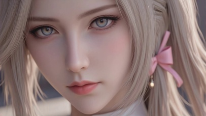 粉蝶结双马尾的浅发清甜少女