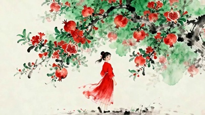 古风石榴树