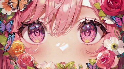花蝴蝶少女插画