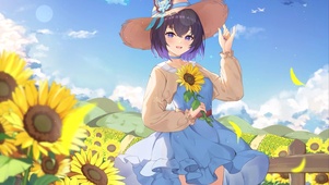乡间向日葵少女