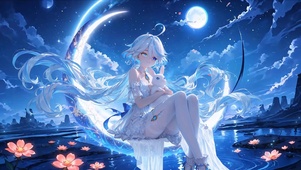 原神芙宁娜-[月下思念]