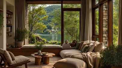 山林湖畔治愈小屋