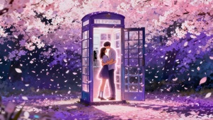 樱花电话亭里的浪漫