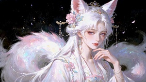 仙韵白发狐女