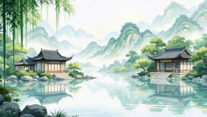 唯美的山水画