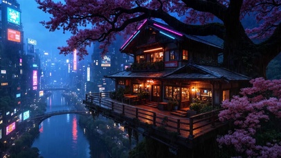 赛博朋克樱花屋