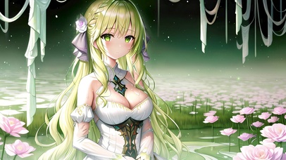 唯美荷花池少女