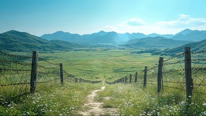 阳光绿色山谷平原