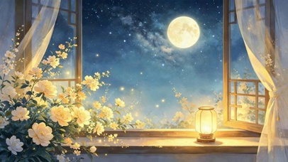 静夜花与灯