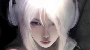 耳机白毛少女