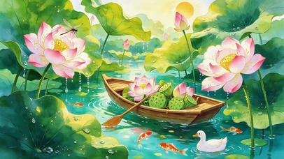 夏日荷塘