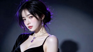 黑裙氛围感气质美女