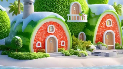 海岛小屋带鱼屏
