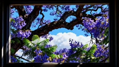 蓝楹花开等风也等你