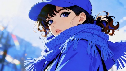 蓝色系美女