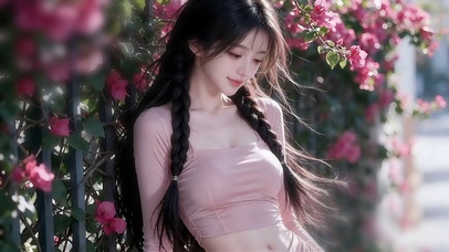 花篱下的邻家少女