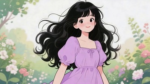 花丛中的少女