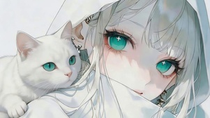女孩和猫
