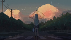 雨中霞云