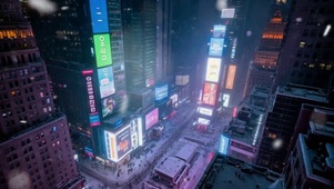 【雪景】雪夜的时代广场