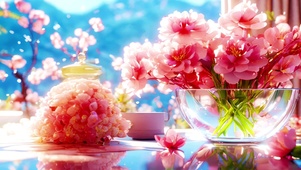 玻璃缸中的花朵