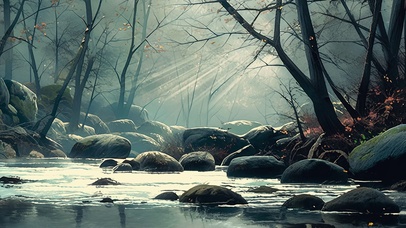 森林风景ai插画