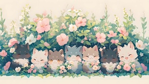 一排猫