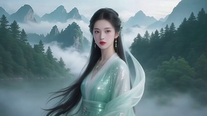 谷间仙气萦绕中修仙美女2