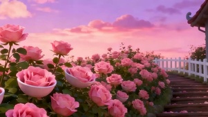 护眼花海景色带鱼屏