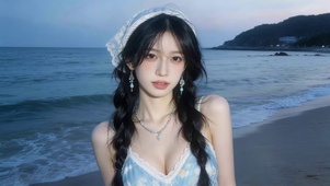 治愈性感海边女孩