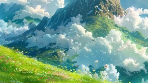 白云花草树木带鱼屏