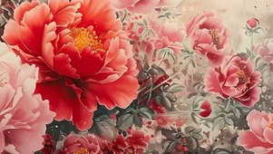 简约花草树木带鱼屏