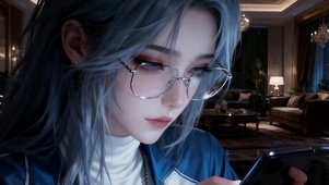 幽暗豪宅戴眼镜的美女2